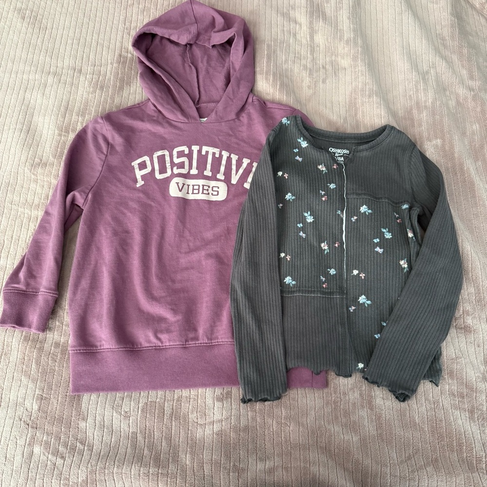 OshKosh B'gosh Purple Hoodie and Gray Top